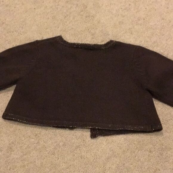 Jacadi Girls One Button Brown Cardigan Sweater - Picture 4 of 4